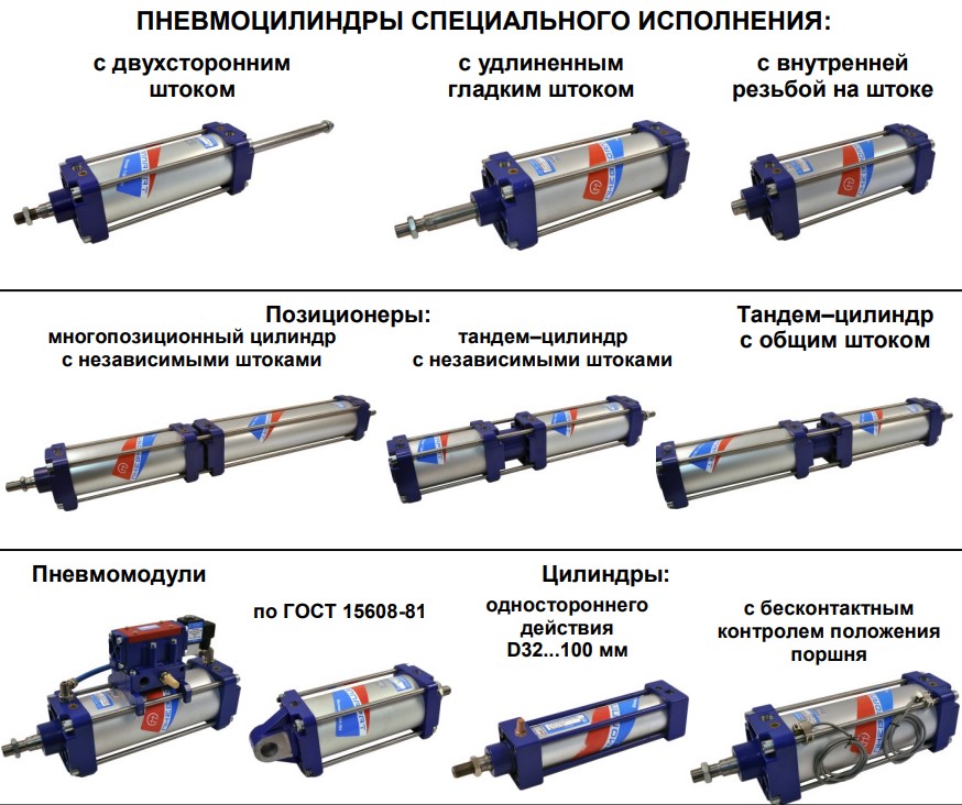 Пневмоцилиндры специального назначения